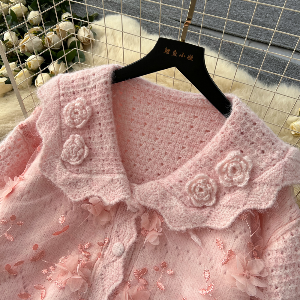 Embroidery tender skirt flowers tops 2pcs set for women