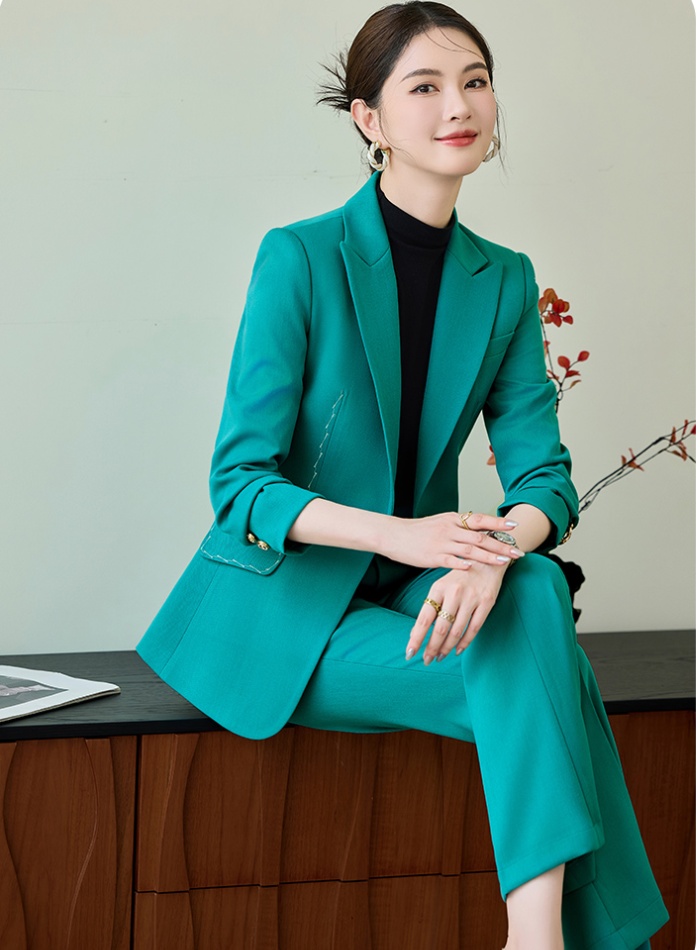 Commuting coat slim suit pants 2pcs set for women