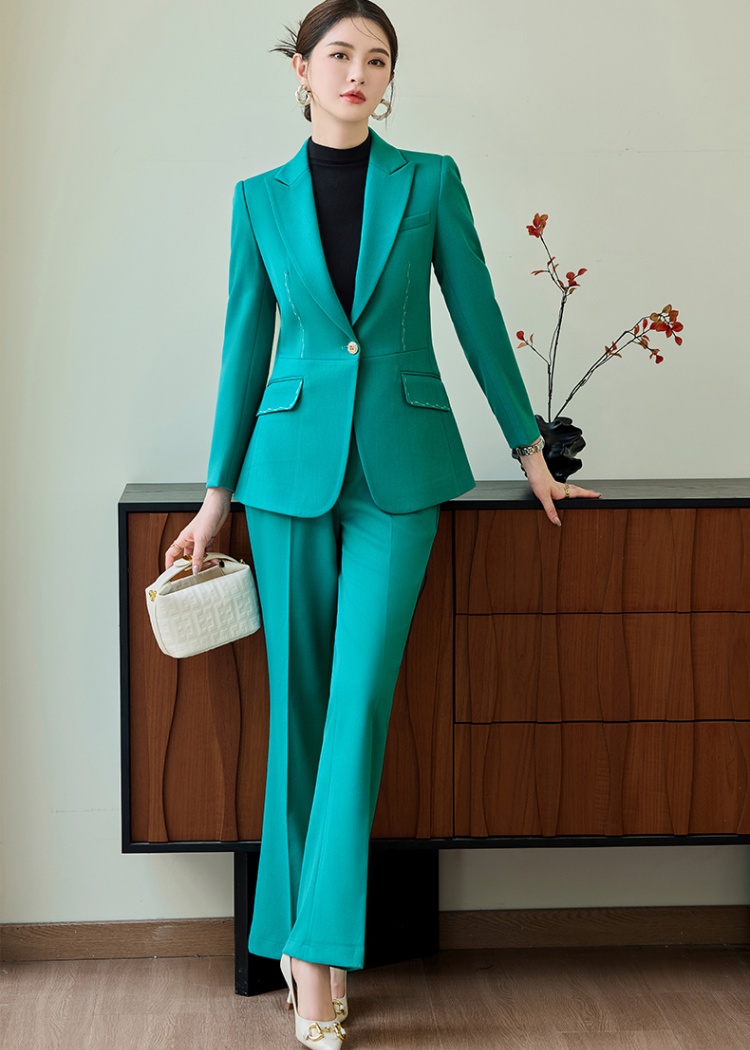 Commuting coat slim suit pants 2pcs set for women
