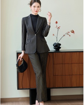 Autumn suit pants a buckle business suit 2pcs set for women
