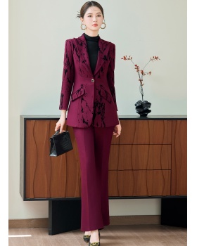 A buckle suit pants host business suit 2pcs set