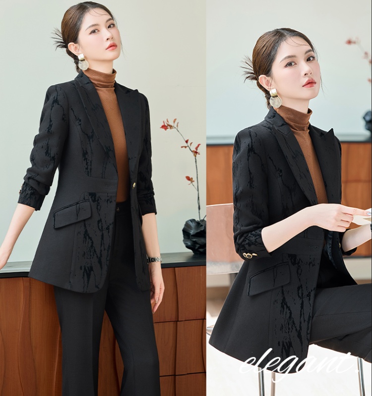 A buckle suit pants host business suit 2pcs set