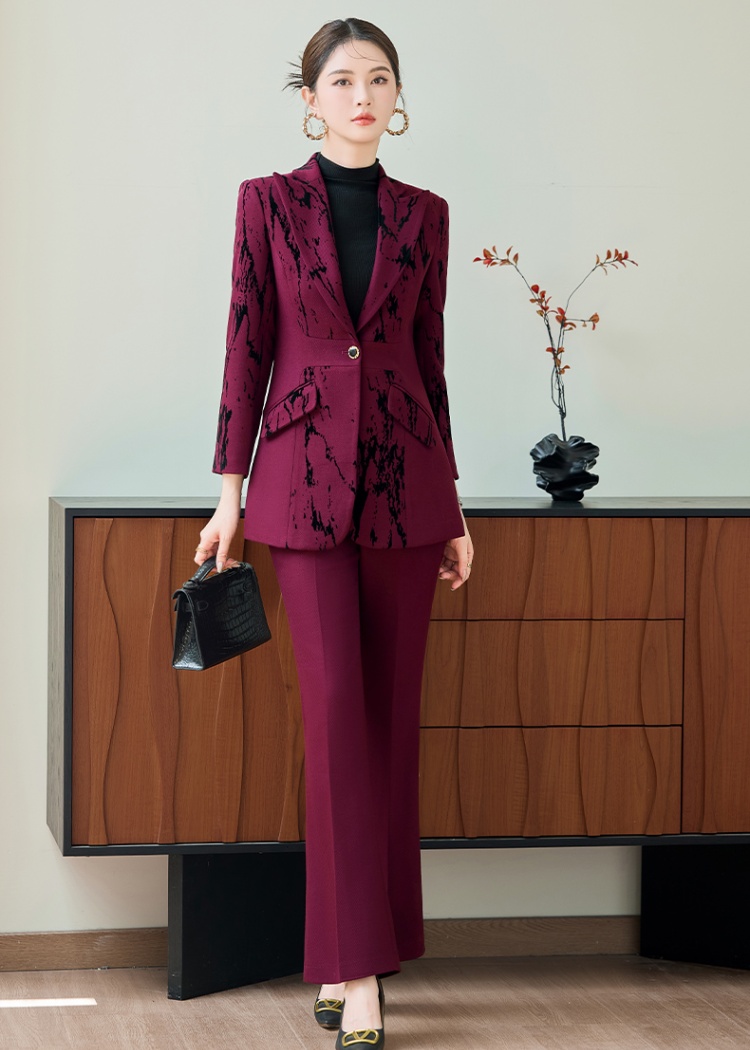 A buckle suit pants host business suit 2pcs set