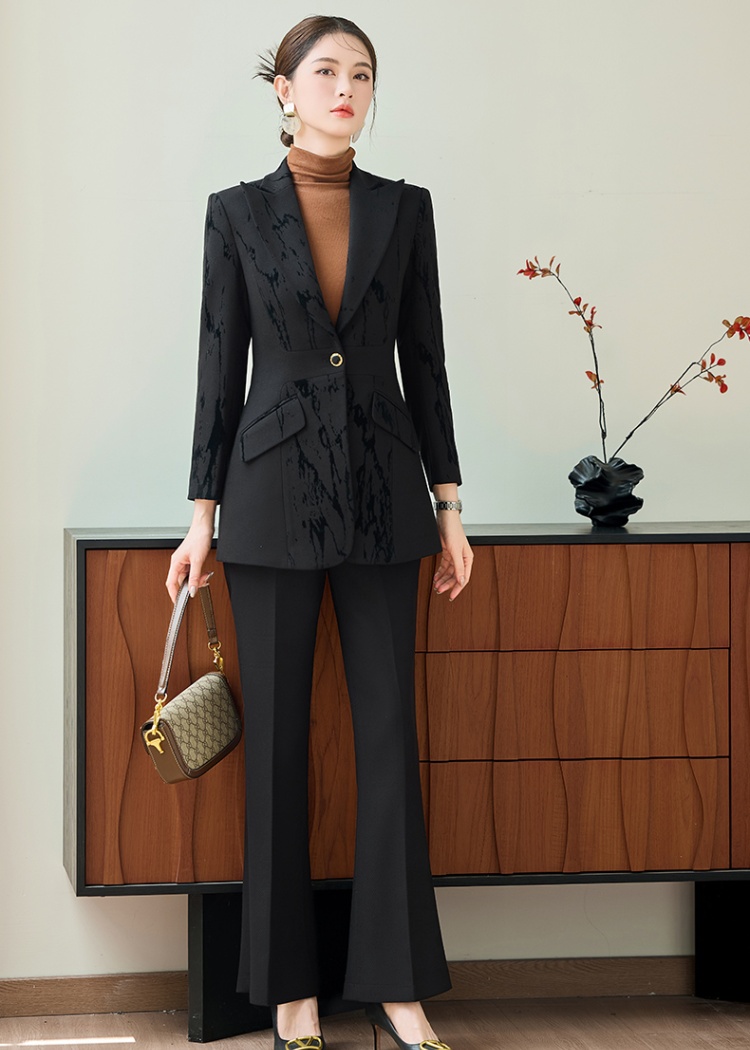 A buckle suit pants host business suit 2pcs set