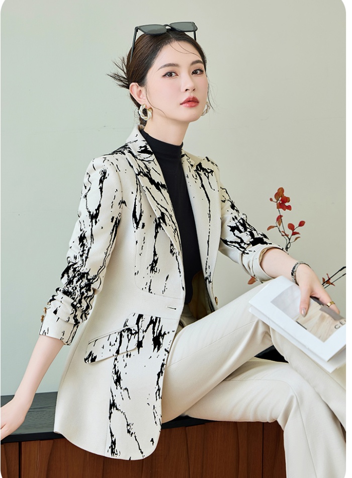 A buckle suit pants host business suit 2pcs set