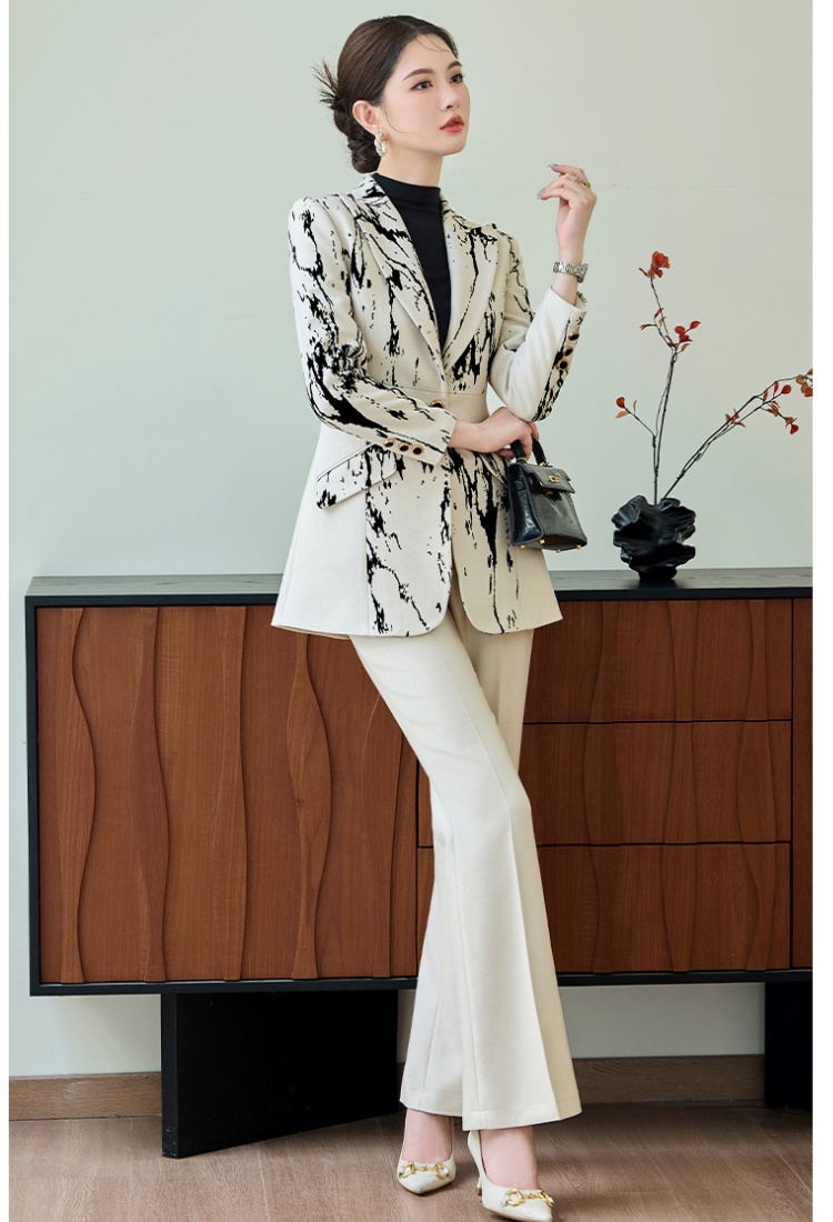 A buckle suit pants host business suit 2pcs set