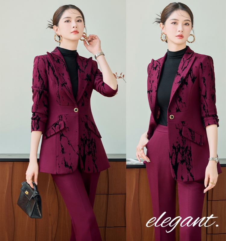 A buckle suit pants host business suit 2pcs set