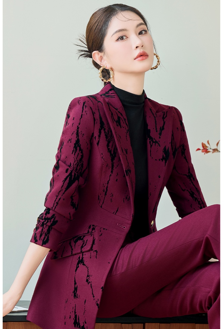 A buckle suit pants host business suit 2pcs set