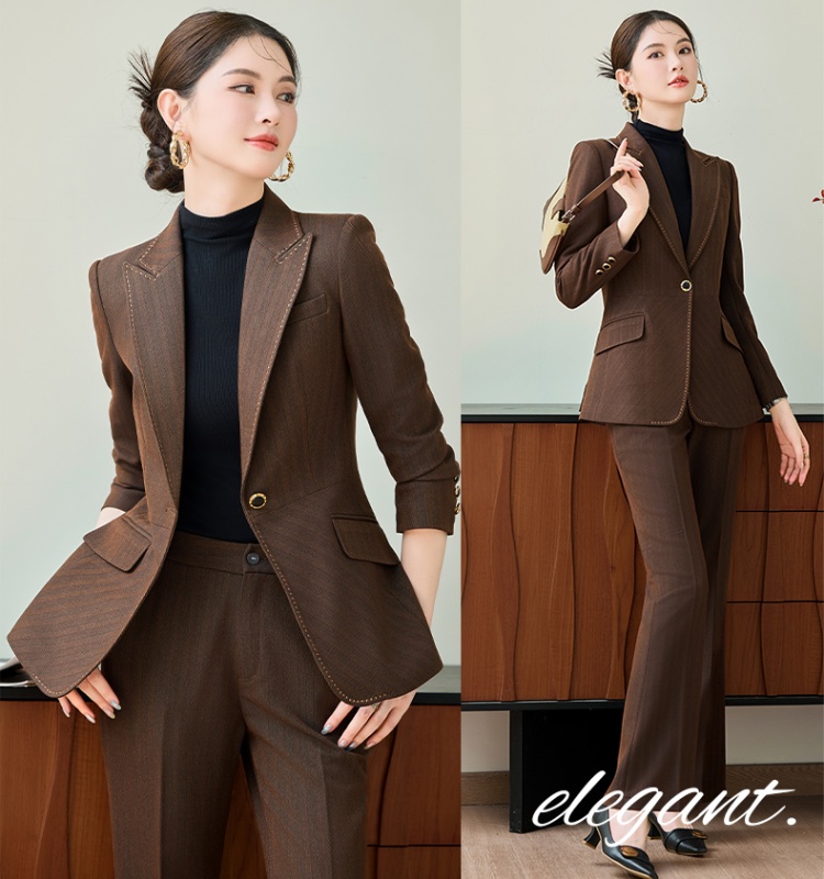 Autumn overalls business suit slim coat 2pcs set for women