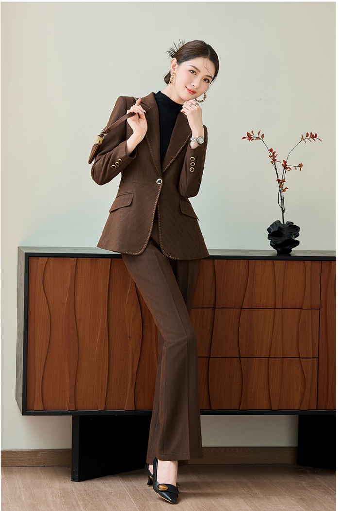 Autumn overalls business suit slim coat 2pcs set for women