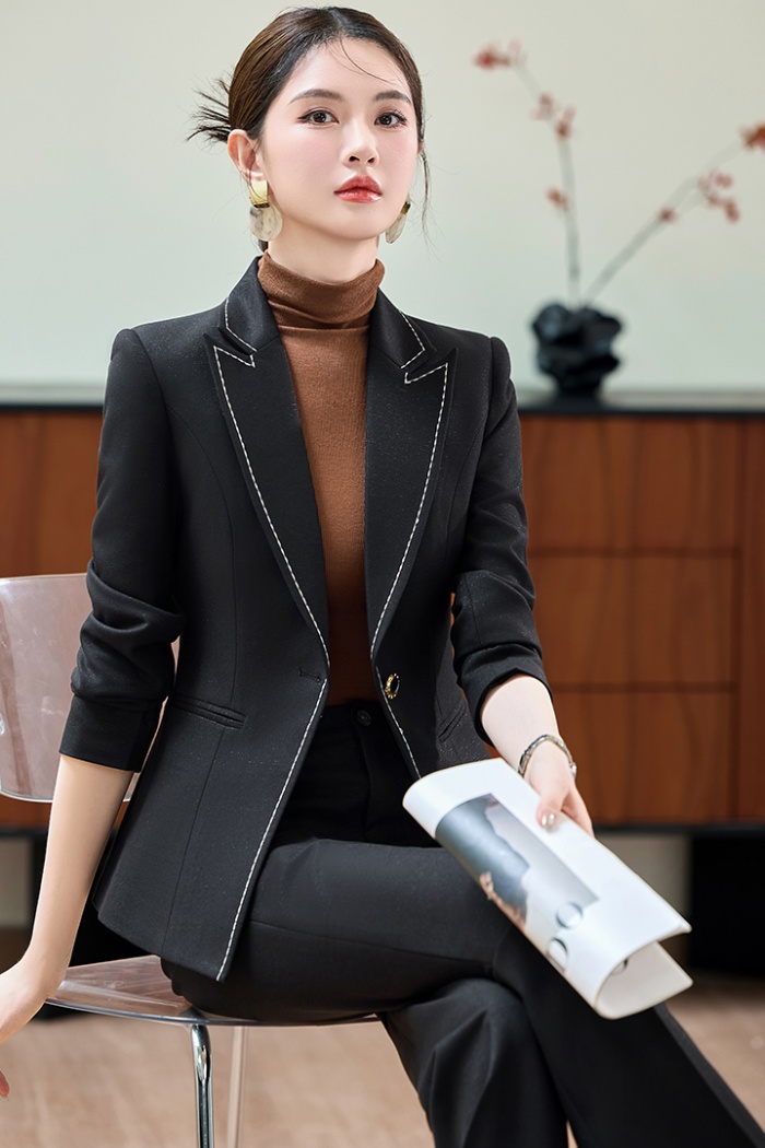 A buckle wedding suit pants overalls coat 2pcs set for women
