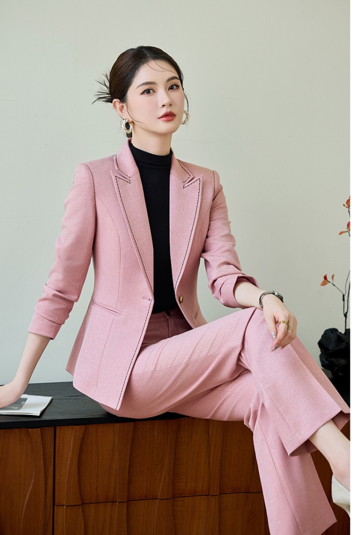 A buckle wedding suit pants overalls coat 2pcs set for women