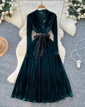 Bandage slim dress ladies long dress for women