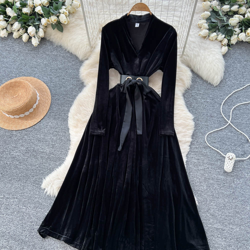 Bandage slim dress ladies long dress for women