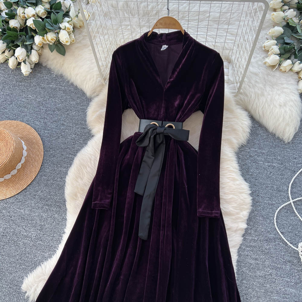 Bandage slim dress ladies long dress for women
