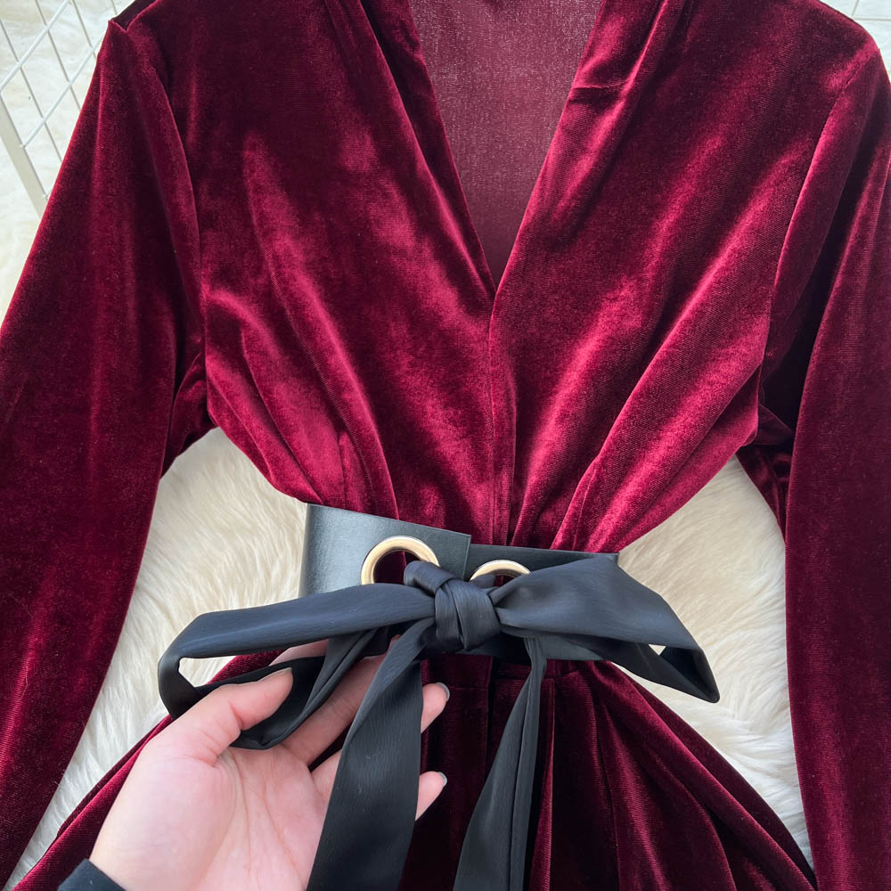 Bandage slim dress ladies long dress for women
