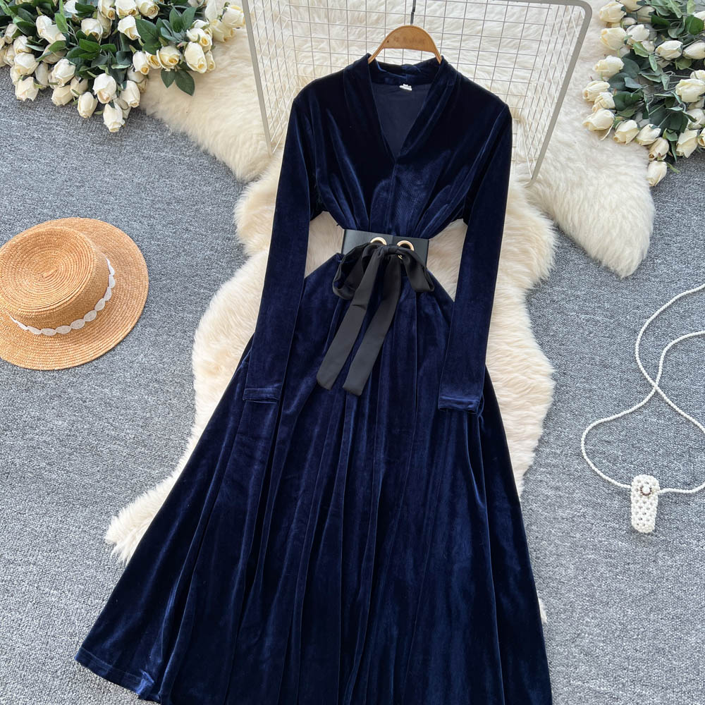 Bandage slim dress ladies long dress for women