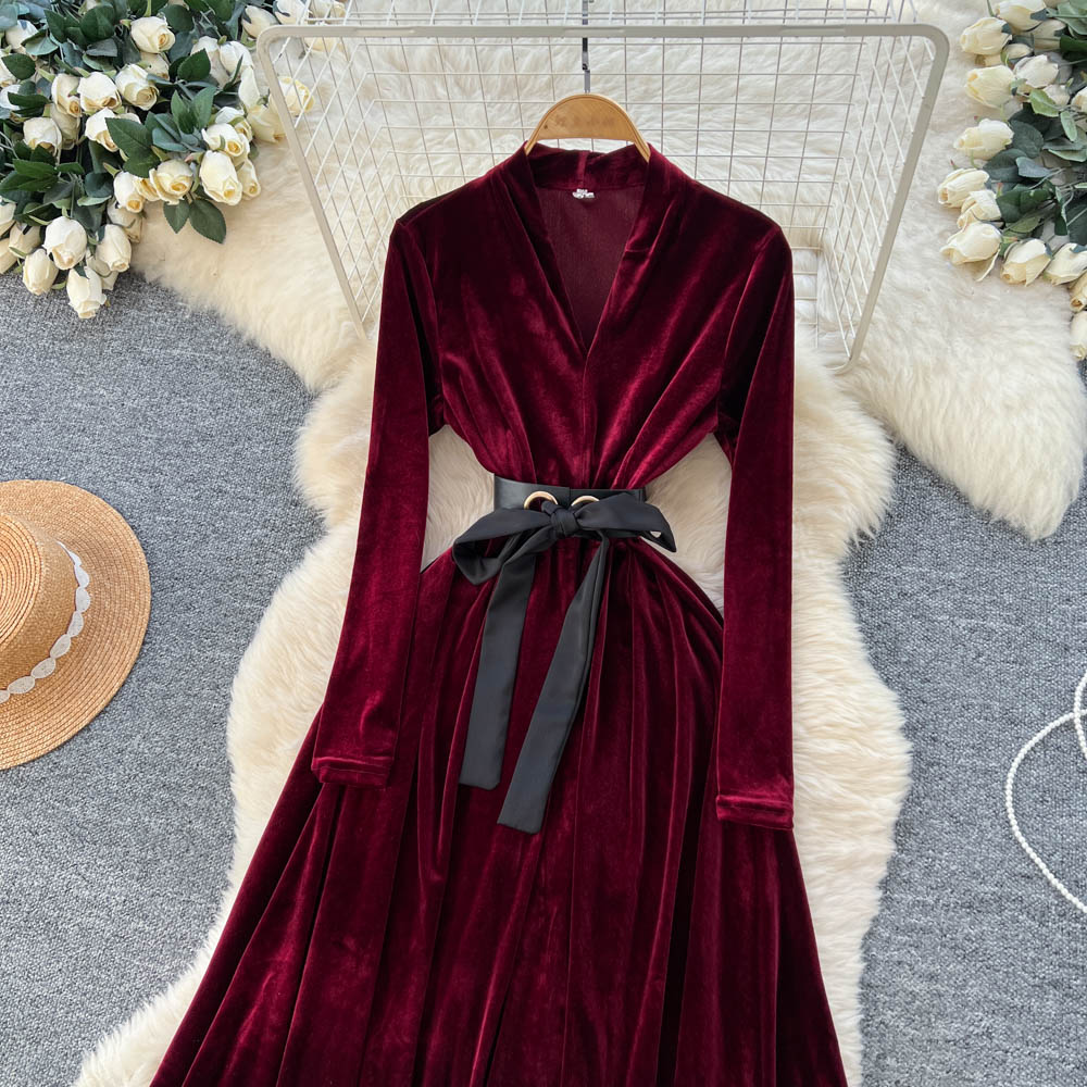 Bandage slim dress ladies long dress for women