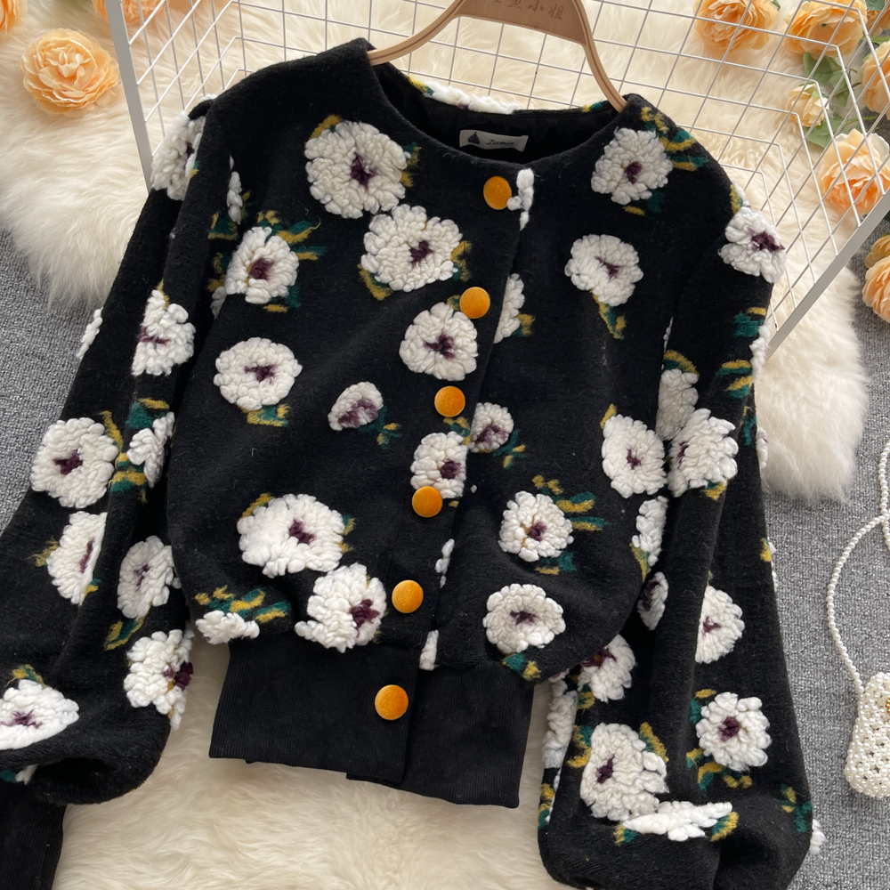 Autumn and winter retro jacket single-breasted cardigan