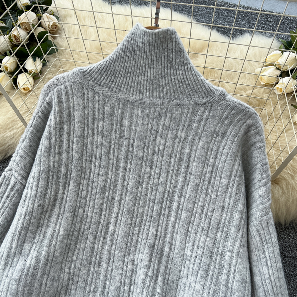 Lazy autumn and winter all-match wide leg tops 2pcs set
