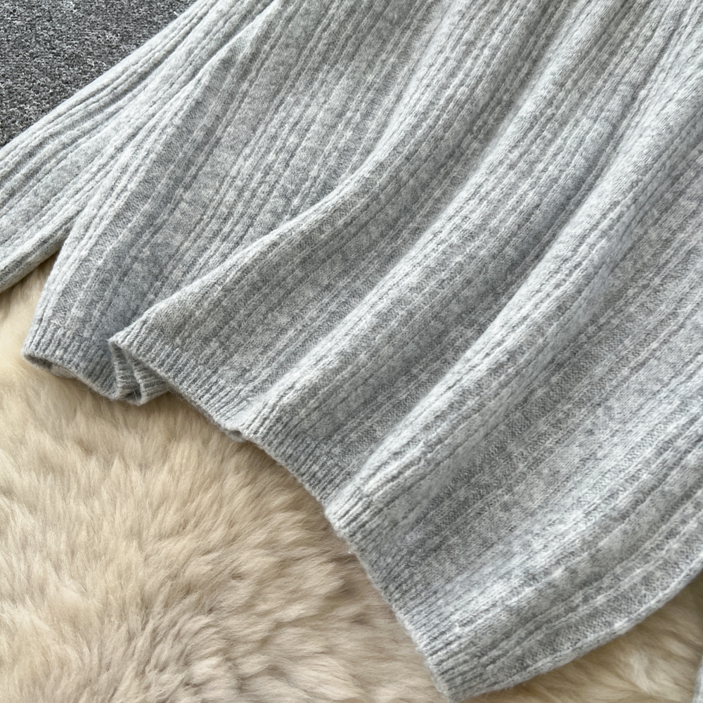 Lazy autumn and winter all-match wide leg tops 2pcs set