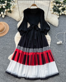 Printing dress bandage long dress for women