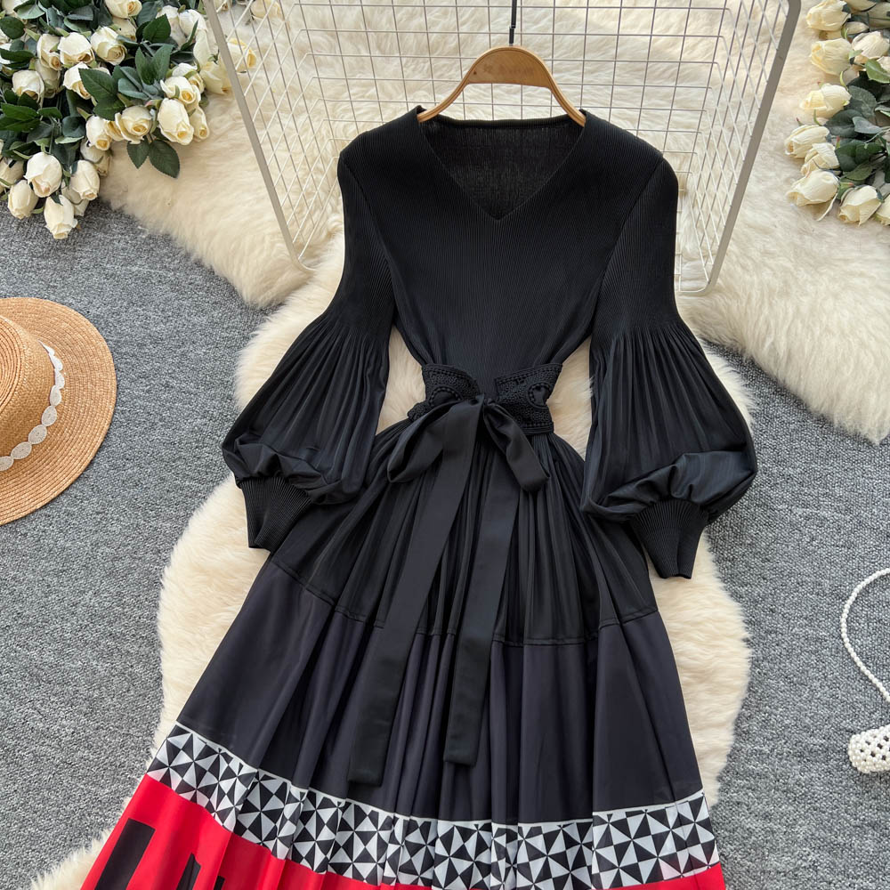 Printing dress bandage long dress for women