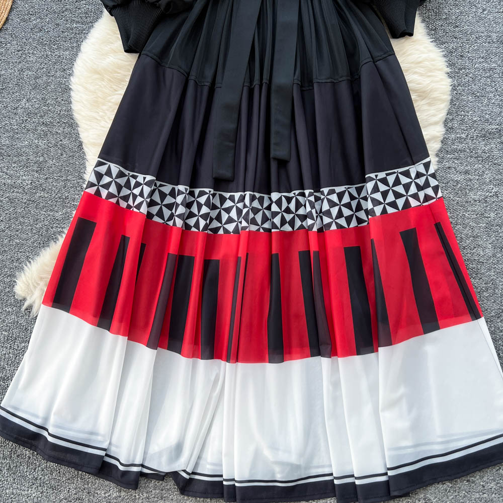 Printing dress bandage long dress for women