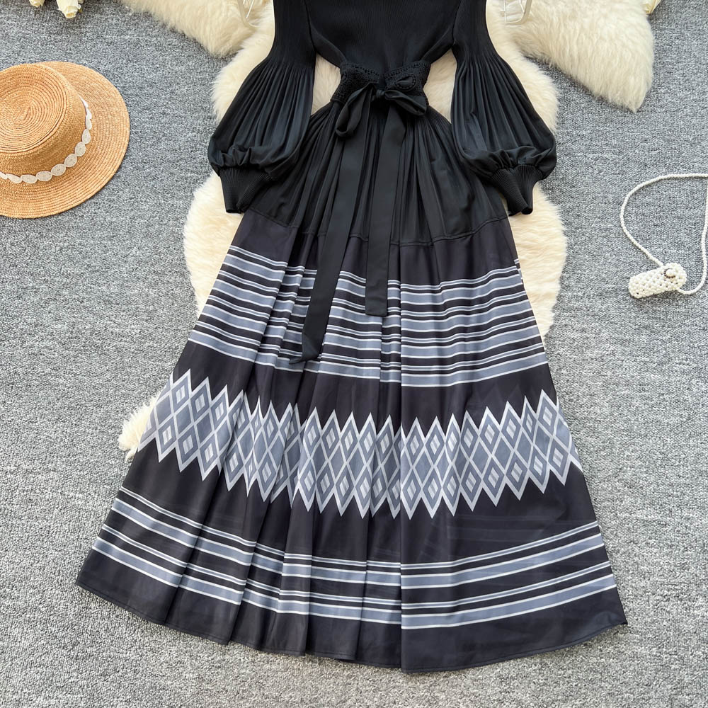 Printing dress bandage long dress for women