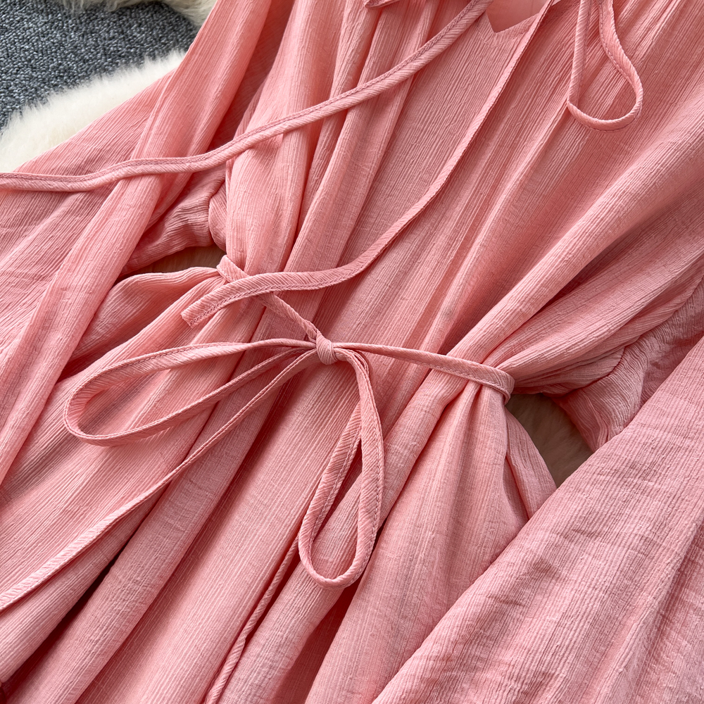 Autumn and winter embroidery frenum dress tender hollow long dress