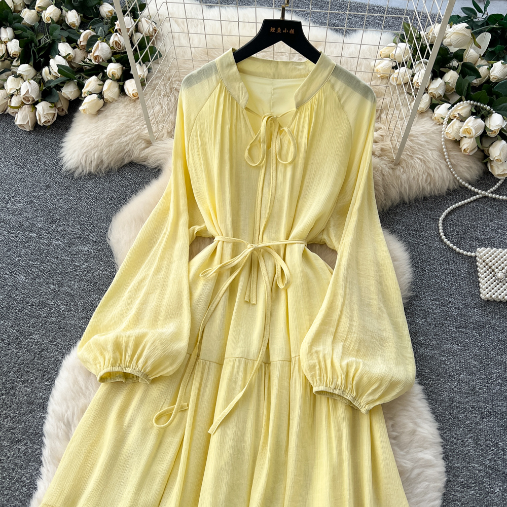Autumn and winter embroidery frenum dress tender hollow long dress