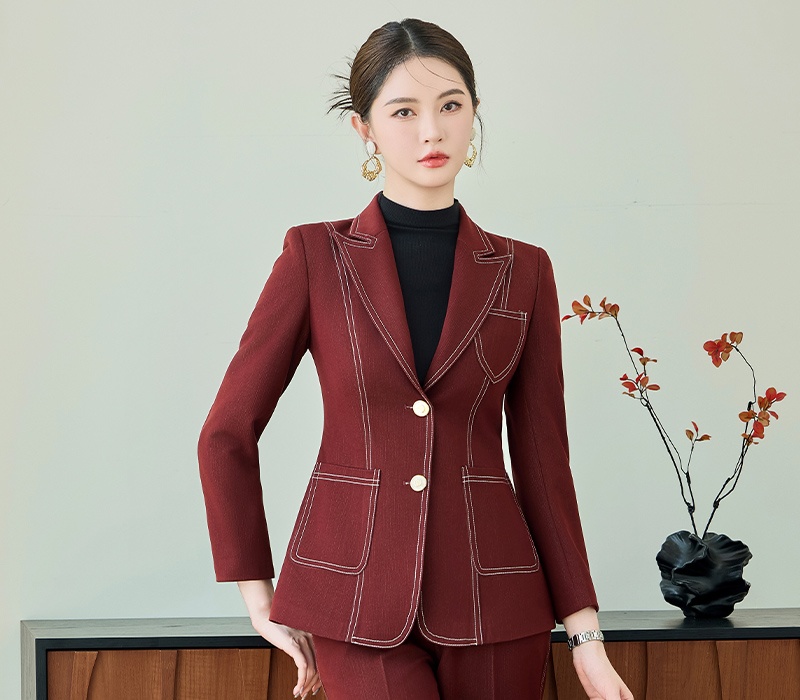 Slim a buckle coat commuting profession business suit 2pcs set