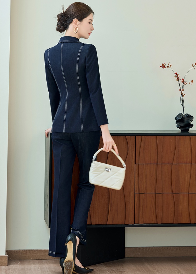 Slim a buckle coat commuting profession business suit 2pcs set