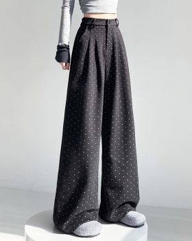 Sweet autumn and winter wide leg pants elastic casual pants