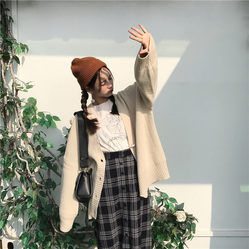 Loose autumn and winter sweater Korean style coat for women