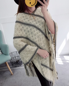 Long tassels coat all-match shawl for women