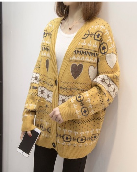 V-neck autumn and winter sweater knitted loose tops