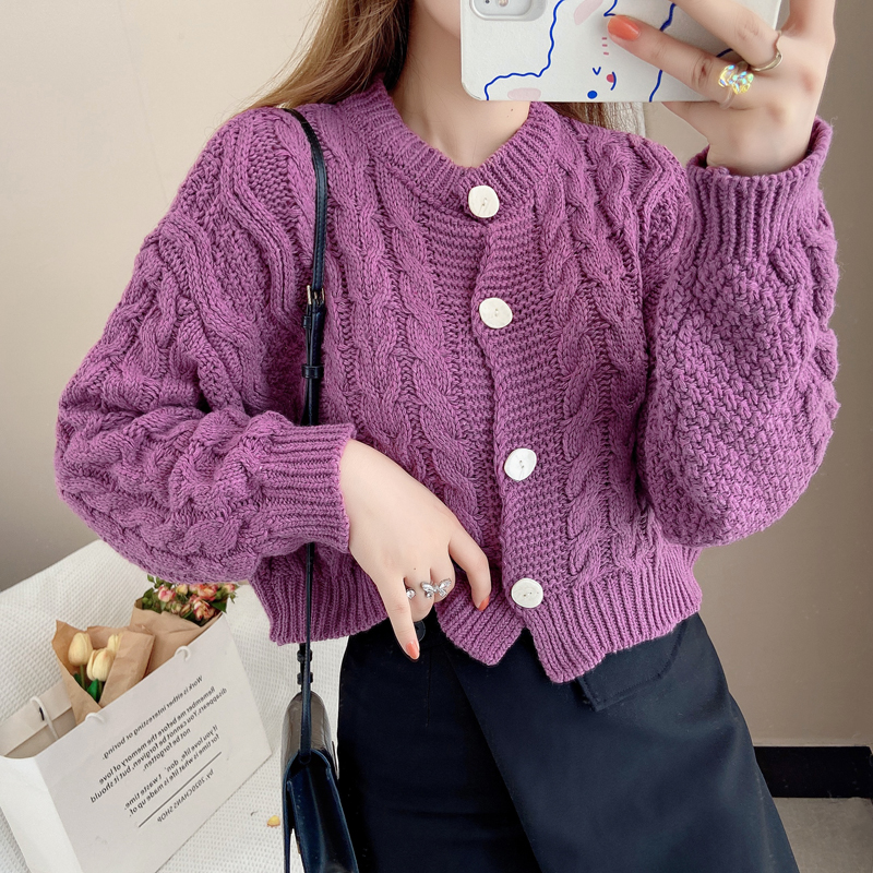 Twist loose tops tender cardigan for women