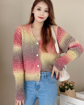 Autumn gradient coat twist Japanese style sweater for women