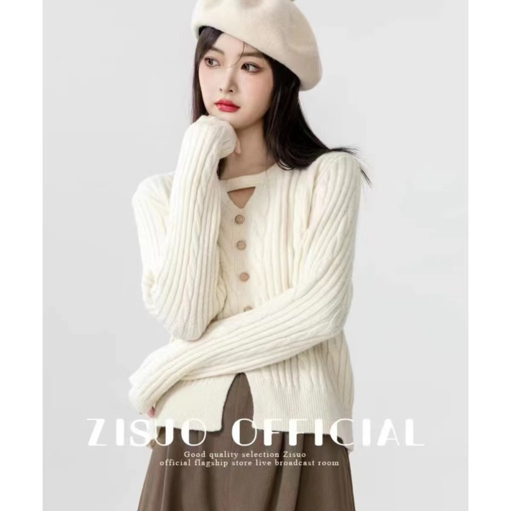 V-neck apricot sweater unique halter tops for women