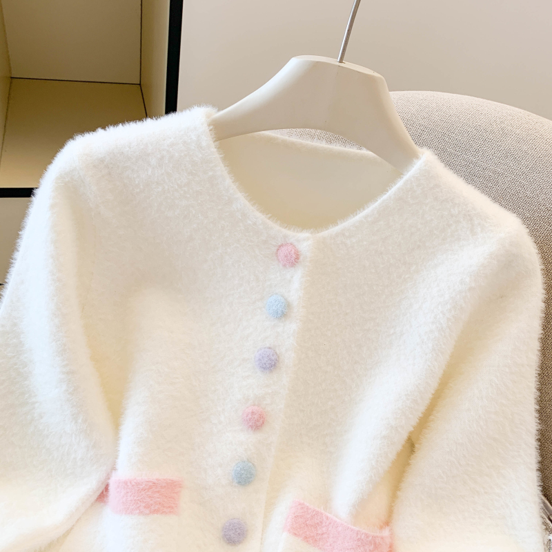 Colors buckle fashion coat Western style sweater