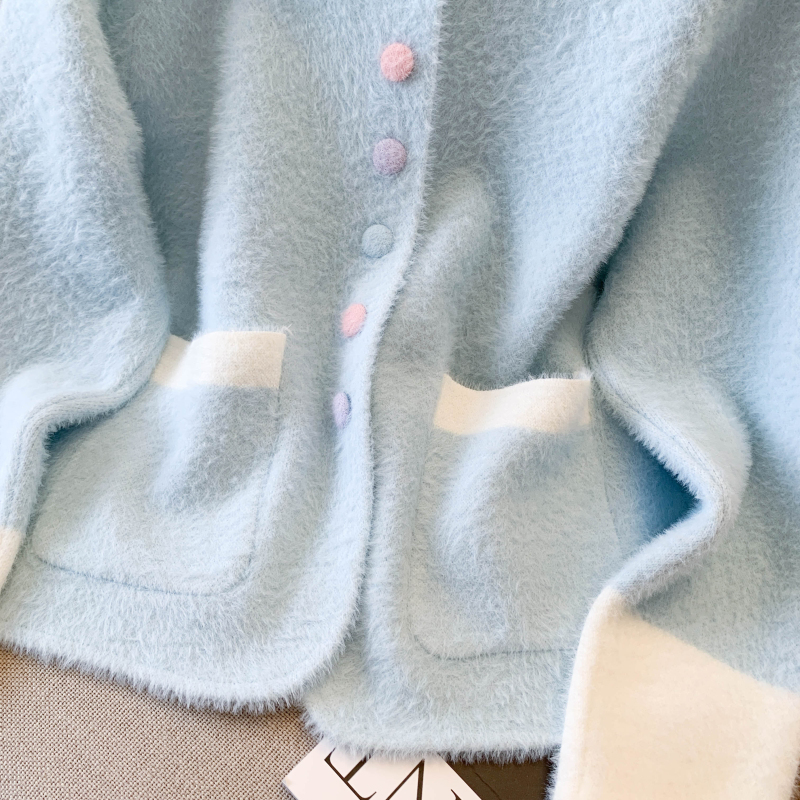 Colors buckle fashion coat Western style sweater