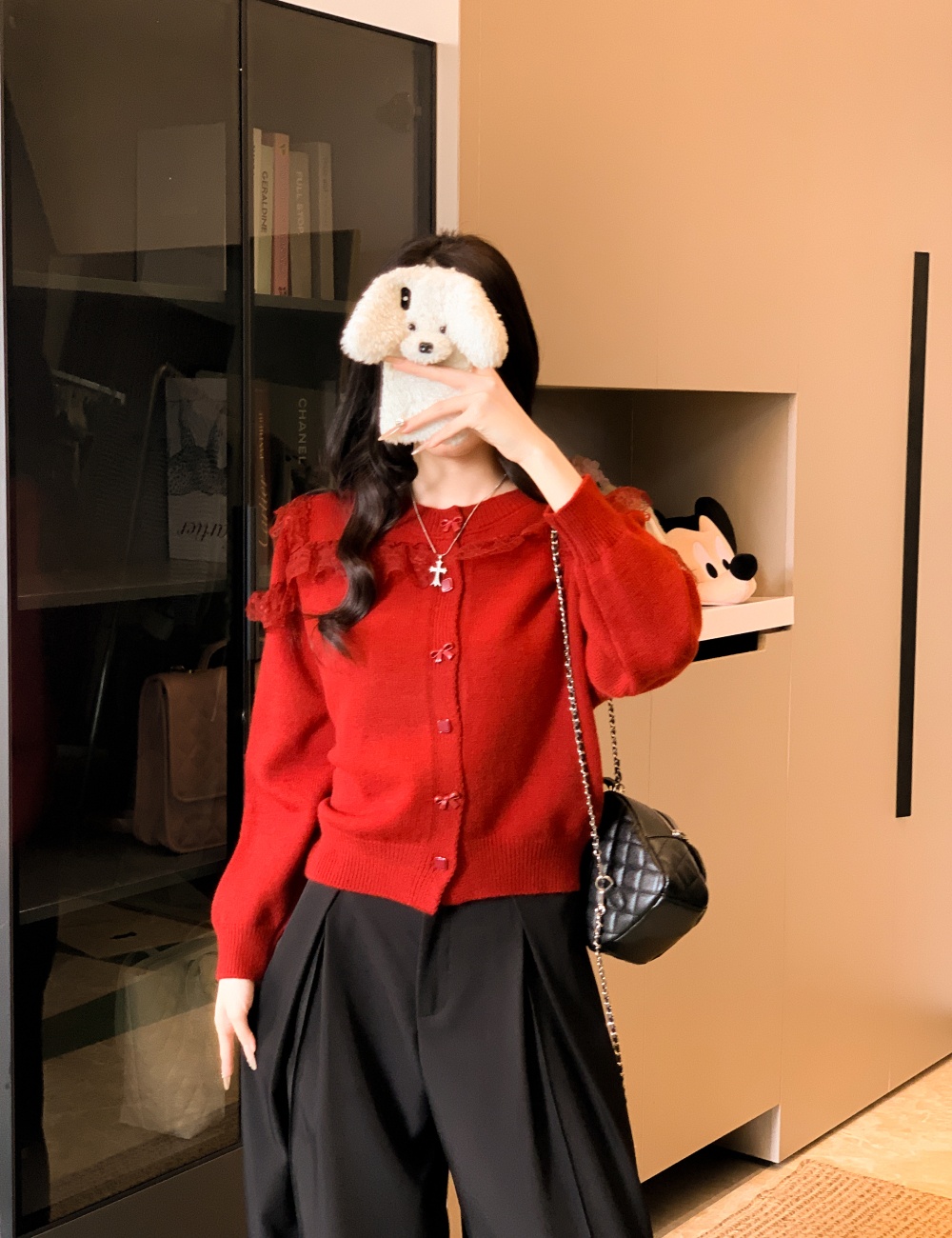 Lace niche splice sweater knitted unique cardigan