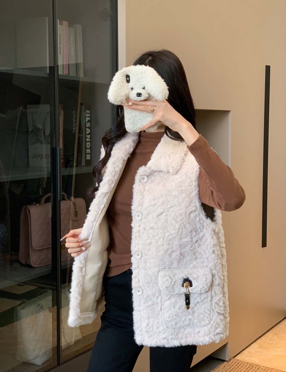 Show young fashion thick vest outside the ride all-match waistcoat