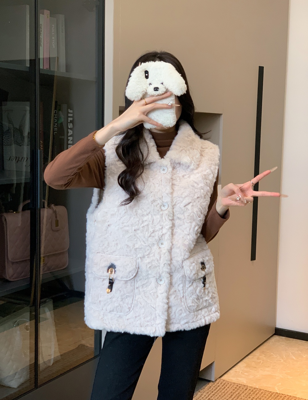Show young fashion thick vest outside the ride all-match waistcoat