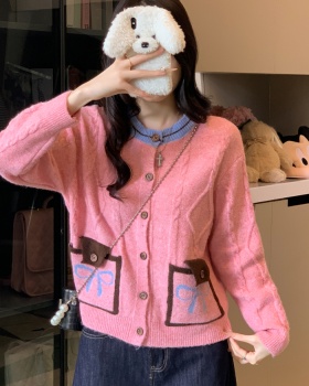 Niche splice autumn and winter tops short fashion coat