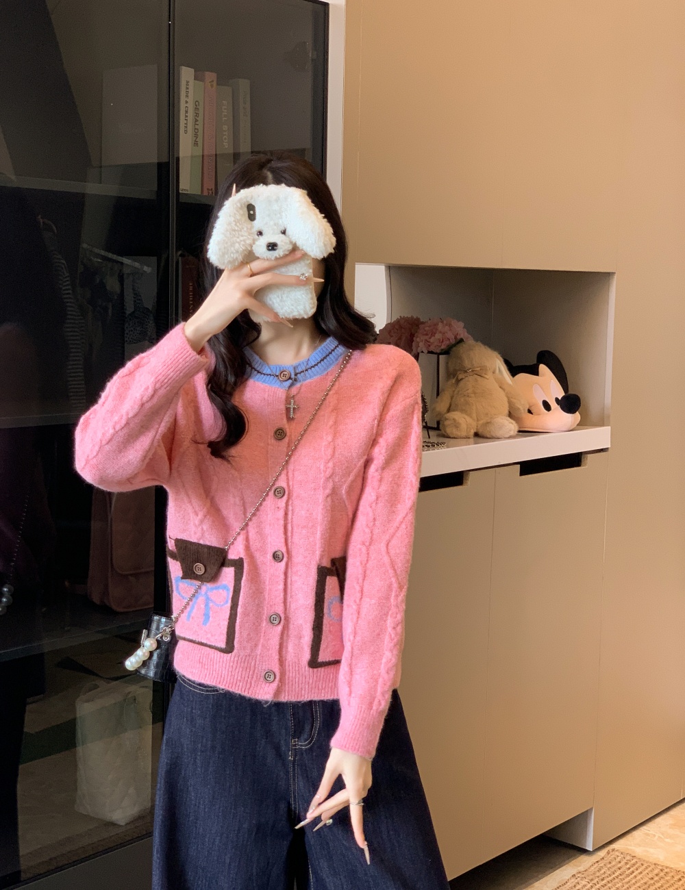 Niche splice autumn and winter tops short fashion coat
