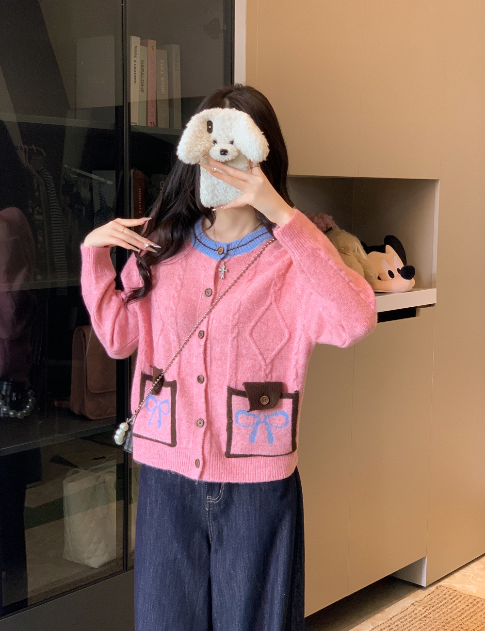Niche splice autumn and winter tops short fashion coat