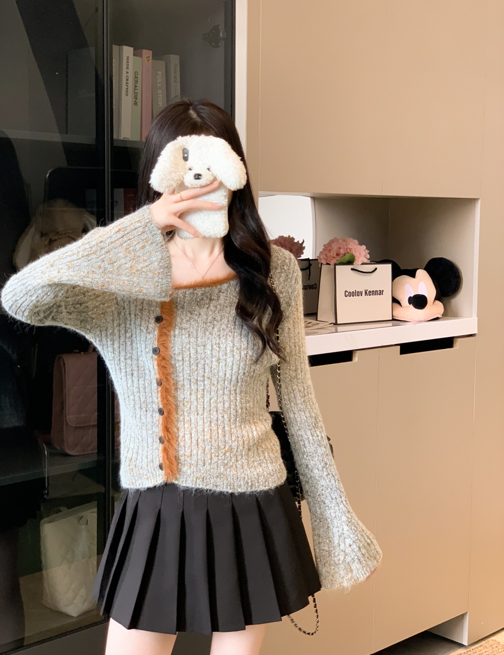 Korean style mixed colors long sleeve niche lazy sweater