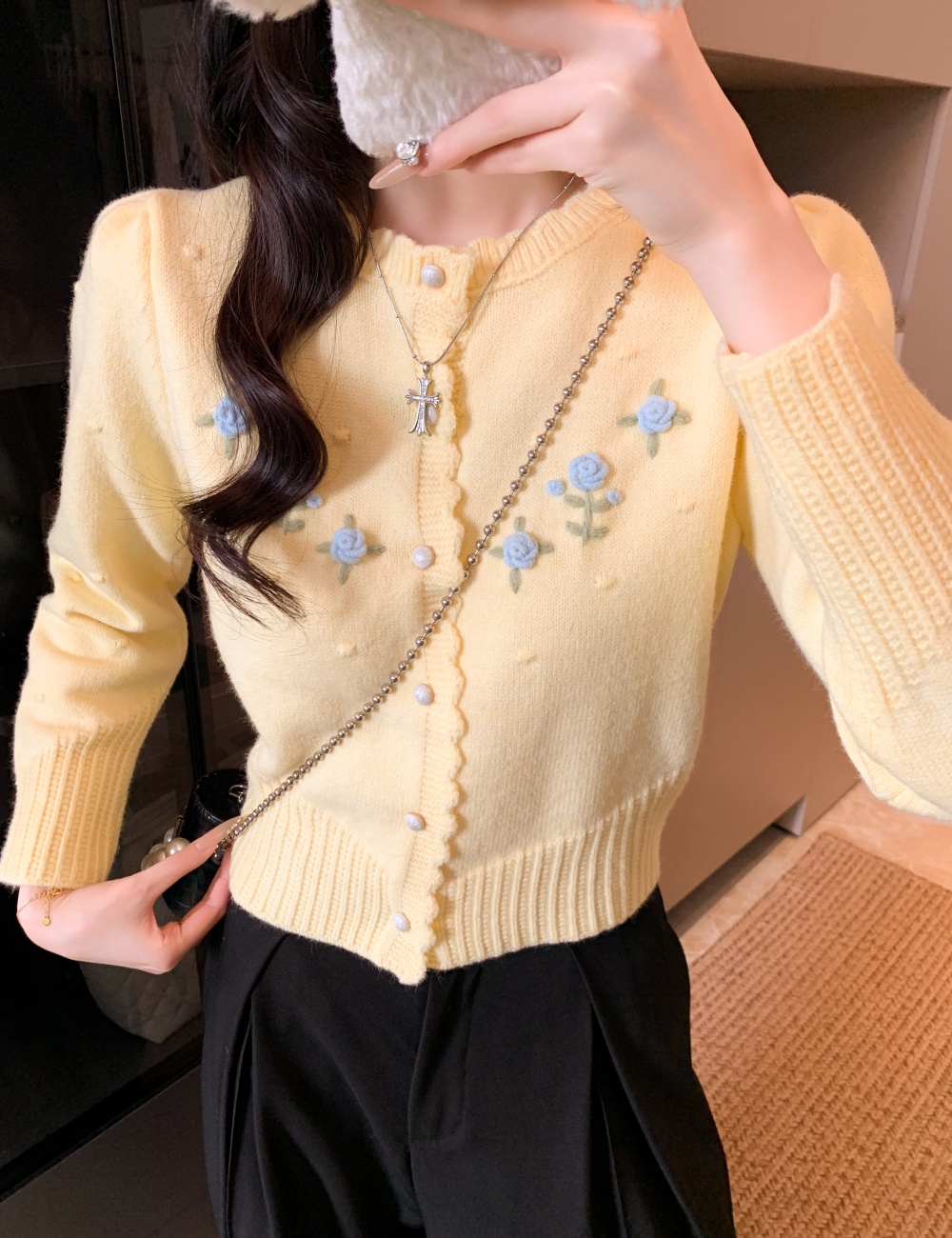 Stereoscopic sweater sweet cardigan for women